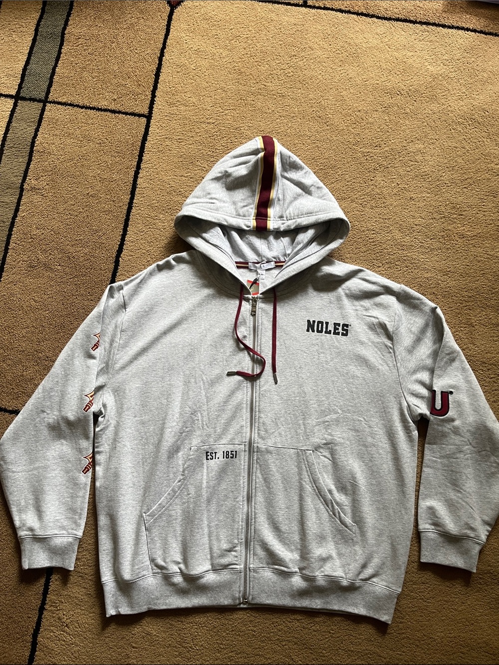 Florida State University Hoodie Jacket with Maroon Trim - Noles